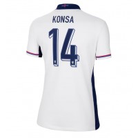 Camisa de Futebol Inglaterra Ezri Konsa #14 Equipamento Principal Mulheres Europeu 2024 Manga Curta